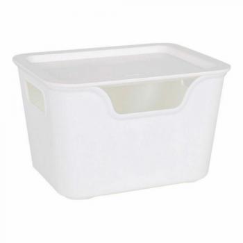 Caja Pequeña con Tapa Bella Antracita 18x14x11 cm - Organizador Resistente y Apilable