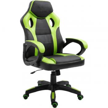 Silla de juego Spike de cuero verde Rousseau