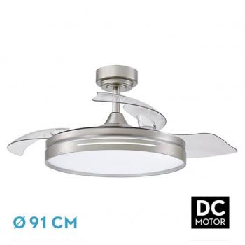 Ventilador DC 48W Micenas Níquel 3 Aspas