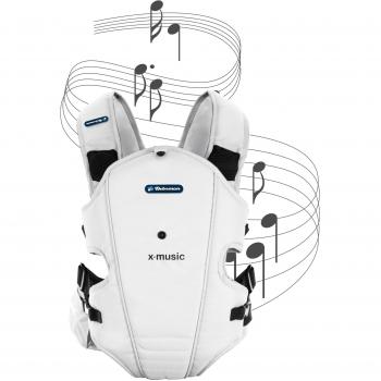 Bebemon BB005 - Mochila portabebés X-music ice white con sistema de sonido