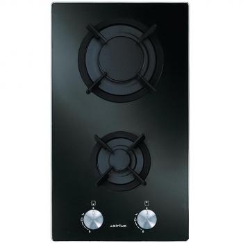 Mesa Domino Gas 30cm 2 Fuegos 400w Cristal Negro - Airlux AV32HBK