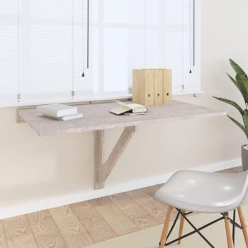Mesa de centro plegable de pared de hormigón gris 100x60x56cm multicapa