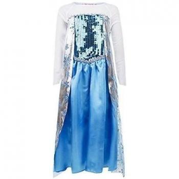 Katara - Disfraz para niña, diseño Elsa de Frozen, talla 128-134 cm