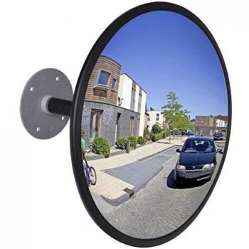 vidaXL Espejo Convexo de Tráfico Acrílicio Negro 30cm Retrovisor de Seguridad
