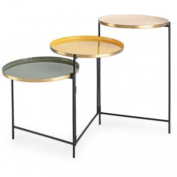Mesa de centro plegable 3 niveles Amrita multicolor 112 x 38 x 60 cm acero