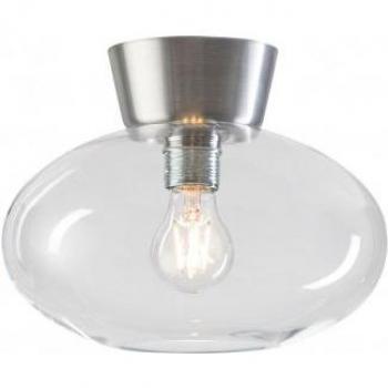 Lámpara de techo BULLO en metal y aluminio diámetro 27 cm, Belid - Bullo Globe Plafón Aluminio, Cristal Transparente 1x E27