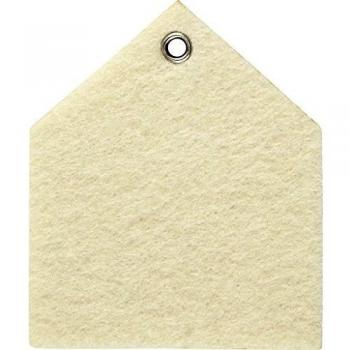 Creativ Company Forma de Fieltro, 6,5 x 7,5 cm, Off-White, casa, 5 Unidades