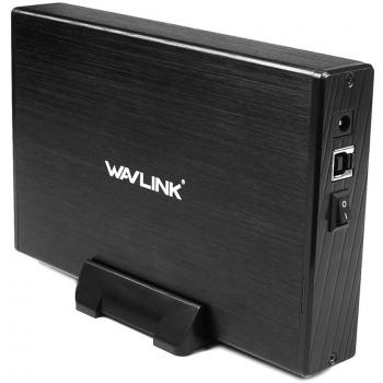 WAVLINK USB 3.0 Cárcasa para Discos Duros HDD de 3.5,Soporta SATA I/II/III, Aluminio con Indicador LED,Interruptor y Soporta 10TB