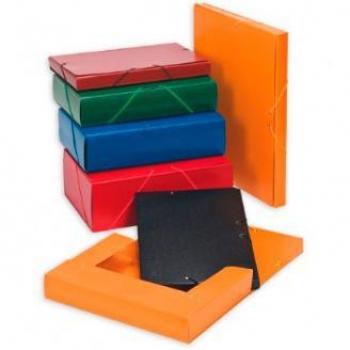 Carpeta de proyectos 12cm montada cartón compacto pintado brillo con gomas folio negro