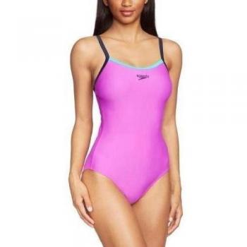 Speedo Powerflash msbk af - Bañador de una pieza, color purple/navy, talla 36
