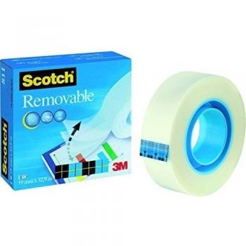 Scotch 811 - Cinta adhesiva transparente fácil de quitar