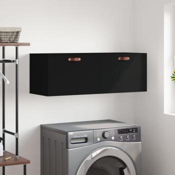 Gabinete de pared negro 100x36,5x35 cm madera multicapa