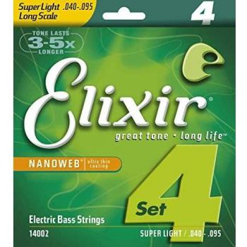 Elixir Nanoweb Super Light Electric Bass Strings 040-095