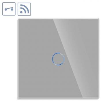 Interruptor táctil WiFi KOOB frontal cristal gris