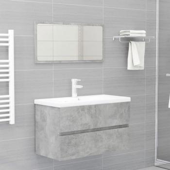 Juego de muebles de baño de madera de ingeniería gris hormigón