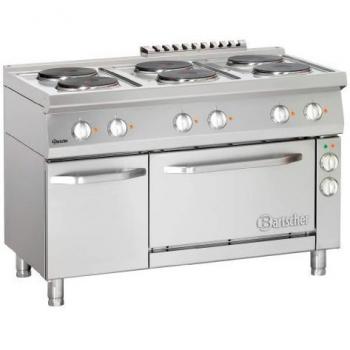 Bartscher - Fornuis met 6 elektrische kookplaten met elektrische oven 1/1 GN