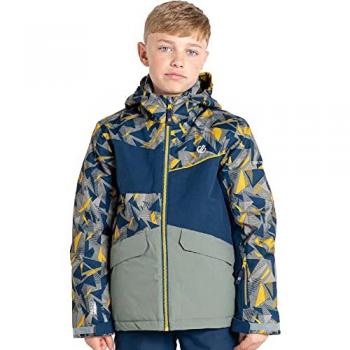 Dare2b Glee II Chaqueta de Esquí Infantil Geométrica para Niños/Niñas (2-3 años) Musgo Amarillo, Verde Ágave