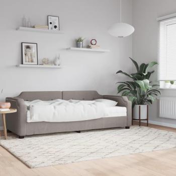 Sofá cama Tortor 80x200 cm en tela gris taupe con colchón