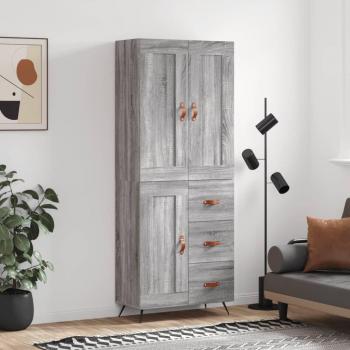 Aparador Alto Gris Sonoma 69,5x34x180 cm en Madera Contrachapada
