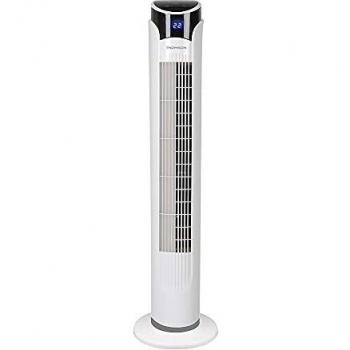 Thomson THVEL421T - Ventilador Torre Oscilante, Temporizador, Pantalla Led, Modo Silencioso, 3 velocidades, 83cm de altura, 45W