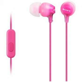 Sony MDR-EX15LP Auriculares Intrauditivos con Cable, Imán de Neodimio, Silicona, Rosa, Jack 3.5mm, 8Hz–22kHz