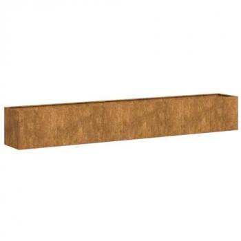 Rusty Weathering Steel Rectangular Planter 280x40x40 cm - Sturdy Outdoor Flower Box for Gardens, Patios & Balconies