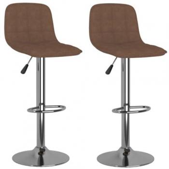 Taburetes de cocina 2 unidades tela marrón vidaXL 732118