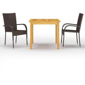 Conjunto de jardín 3 piezas marrón