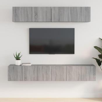Set de Muebles para TV 5 Piezas en Madera Contrachapada Gris Sonoma