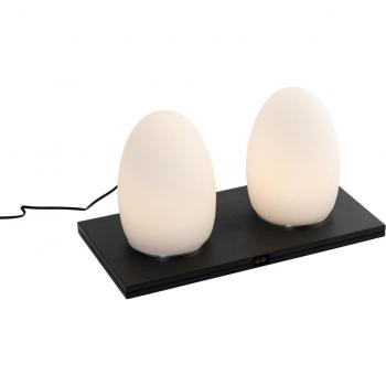 Set de 2 lámparas de mesa recargables RGBW blancas - Eggo