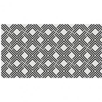Atmosfera Home Alfombra Living Deco GEOM Negro. Tejido DE Vinilo Que SE Puede Fregar.Varias Medidas.