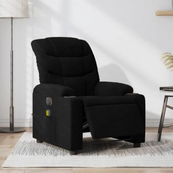 Sillón reclinable de masaje eléctrico en tela disponible en Gris claro, Gris oscuro y Negro, ideal para dormitorio, cómodo y relajante