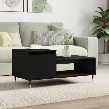 Mesa de centro madera contrachapada negro 100x50x45 cm Vidaxl