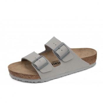 Birkenstock Arizona Women's and Men's Birko-Flor Sandals - Color: Stone Coin, Size 39