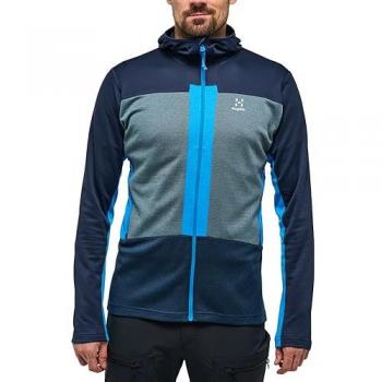 Forro polar con capucha Haglöfs ROC Flash Mid azul acero - XL