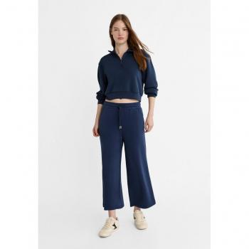 Navy Blue Soft-Touch Flowing Culottes XL