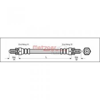 Metzger 4112105 Tubo flexible de frenos
