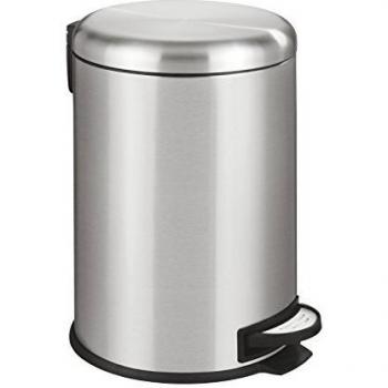 Cubo de Pedal Leman Easy Close 20L - Acero Inoxidable Mate con Mecanismo de Cierre Suave y Antihuellas