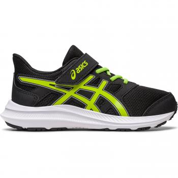 Zapatillas Asics Jolt 4 PS Infantil en color negro y lima
