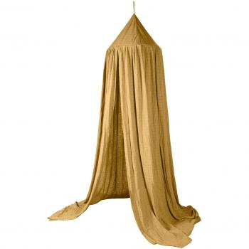 Sebra Canopy Cuatro pósters Cama 100% algodón de 240 cm de Altura en Amarillo Miel