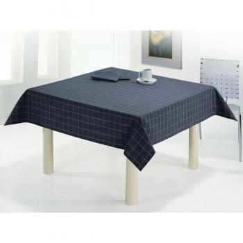 ES-TELA - Mantel LEÓN color Gris - 100x140 cm - Resinado impermeable - Confección en dobladillo - Hilo tintado - 50% Algodón / 50% Poliéster