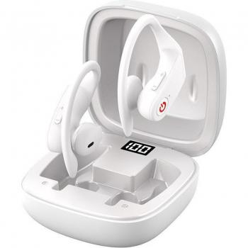 Auriculares TWS Bluetooth Deportivos Inalámbricos con Micrófono, Gancho para la Oreja, Pantalla LED y Sonido Estéreo HiFi Impermeables