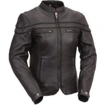 Australian Bikers Gear CE 1621-1 5, Chaqueta de moto de cuero Sturgis Tour, Mujer, Negro, 38 EU, 10 UK, Tamaño del Fabricante: M