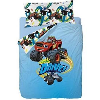 Nickelodeon Blaze Drive Funda nórdica, Algodón-Poliéster, Azul, Cama 80/95
