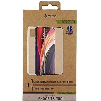 Muvit Accesorios Smartphones Marca Modelo for Change Pack Apple iPhone 13 Mini Funda Cristal Soft + Protector
