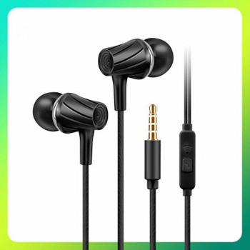 Auriculares deportivos con cable de 3,5mm, micrófono y control de volumen, a prueba de agua, color blanco, para música MP3 y gaming