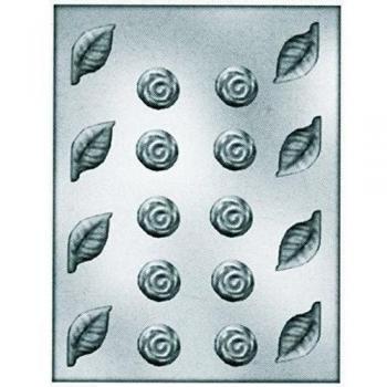 silikomart 70.076.99.0060-90/13069 Molde para Choco Bonbones Forma Hojas y Rosas Pet Transparente