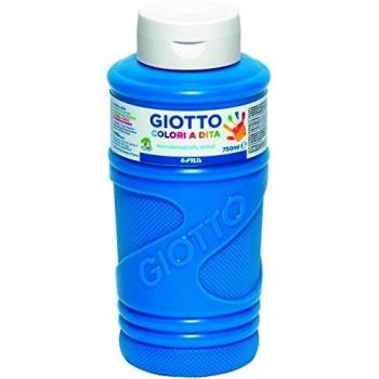 Giotto - Bote de Pintura para Dedos, 750 ml, Color Azul Cyan