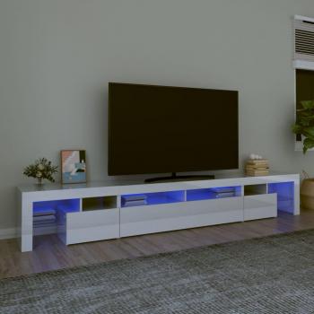 Mueble de TV con luces LED blanco brillante 260x36,5x40 cm Vidaxl