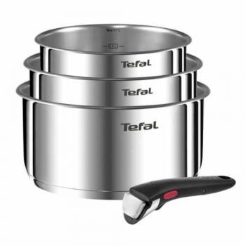 Cacerolas Tefal Ingenio Emotion Set 3 Piezas Ø 16/18/20 cm con Asa Extraíble - Acero Inoxidable - Compatible con Inducción y Lavavajillas